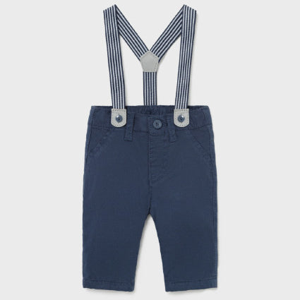 Pantalone Lungo Con Bretelle In Caldo Cotone Neonato MAYORAL 2520 - MAYORAL - LuxuryKids