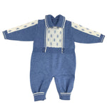 Tutina Intera In Lana 100% Con Trecce Neonato-a CREAZIONI LUANA 7021 - CREAZIONI LUANA - LuxuryKids
