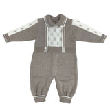 Tutina Intera In Lana 100% Con Trecce Neonato-a CREAZIONI LUANA 7021 - CREAZIONI LUANA - LuxuryKids
