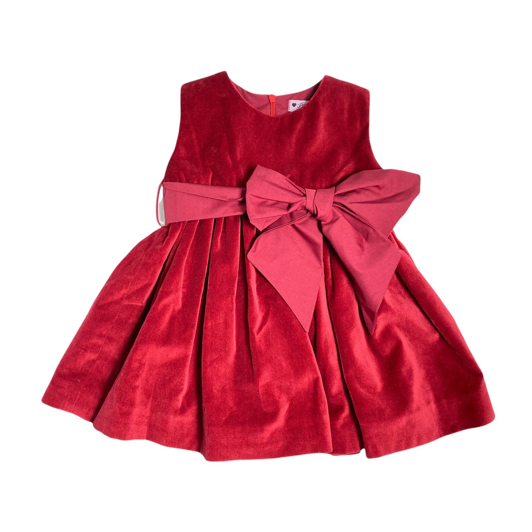 Abito Elegante In Velluto Bordeaux Neonata Phi Clothing 21564 - PHY CLOTHING - LuxuryKids