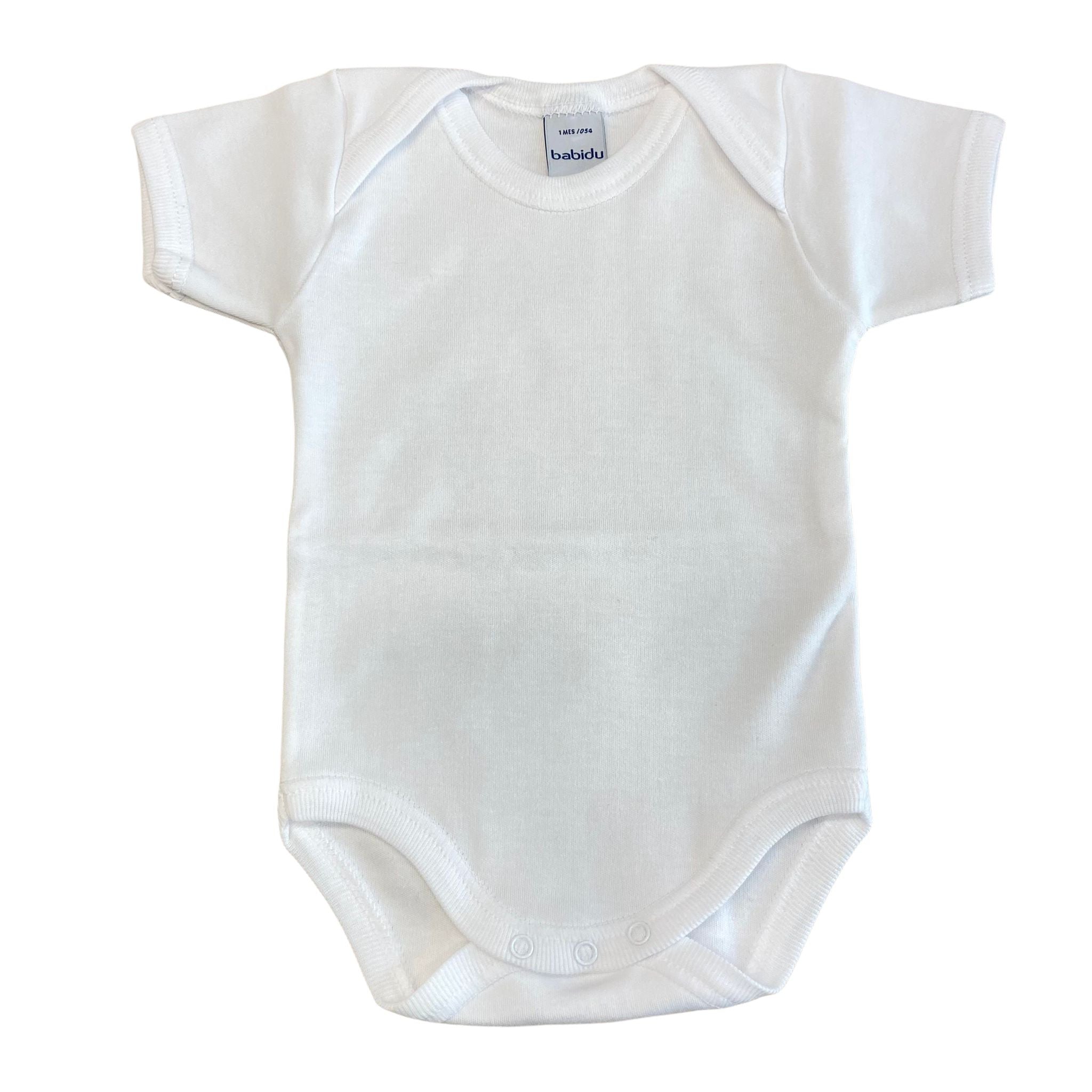 Body Americano Mezza Manica in Caldo Cotone Bianco Unisex Babidu 1112IT - BABIDU - LuxuryKids