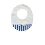 Bavetta In Lino Bianca E Blu Con Papillon Neonato NINNAOH E22205 - NINNAOH - LuxuryKids