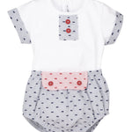 Completo Con Culotte In Plumetis E Maglia Neonato CALAMARO 17725 - CALAMARO - LuxuryKids