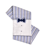 Coperta In Misto Lino Bianca E Blu A Righe Neonato TETO E TATTA CO1580 - TETO E TATTA - LuxuryKids