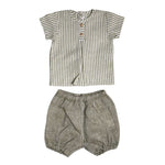 Completo Con Bermuda In Lino Verde Neonato TETO E TATTA CC1550 - TETO E TATTA - LuxuryKids