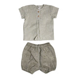 Completo Con Bermuda In Lino Verde Neonato TETO E TATTA CC1550 - TETO E TATTA - LuxuryKids