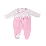 Tutina Intera In Cotone Rosa E Bianca Neonata NINNAOH E2217T - NINNAOH - LuxuryKids