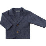 Giacca Elegante In Misto Lino Effetto Jeansato Blu Neonato NINNAOH E22226 - NINNAOH - LuxuryKids