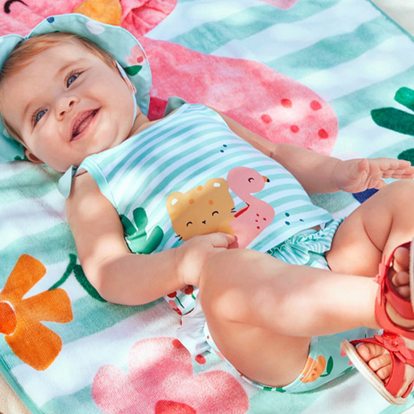 Set Mare Con Costume Canotta E Cappello Verde Acqua Neonata MAYORAL 1620V - MAYORAL - LuxuryKids