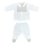 Tutina Spezzata In Cotone Panna E Beige Neonato TETO E TATTA CL1500 - TETO E TATTA - LuxuryKids