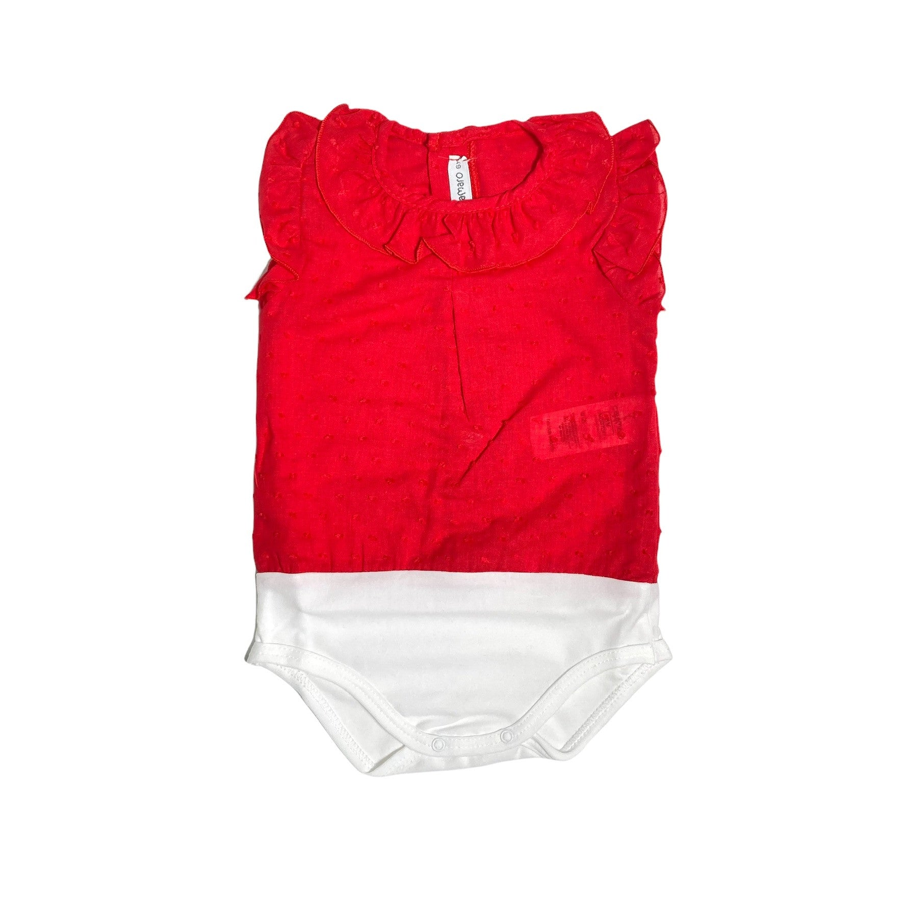 Camicia A Body In Cotone Plumetis Mezza Manica Neonata CALAMARO 19103 - CALAMARO - LuxuryKids