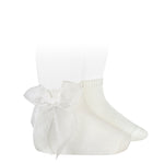 Calzini In Cotone Corti Basic Con Fiocco Neonata CONDOR 439 - Condor - LuxuryKids