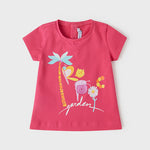 T-Shirt Mezza Manica In Cotone Fucsia Neonata MAYORAL 1033 - MAYORAL - LuxuryKids