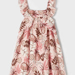 Abito Smanicato in Cotone Rosa Antico Stampato Neonata MAYORAL 3937 - MAYORAL - LuxuryKids