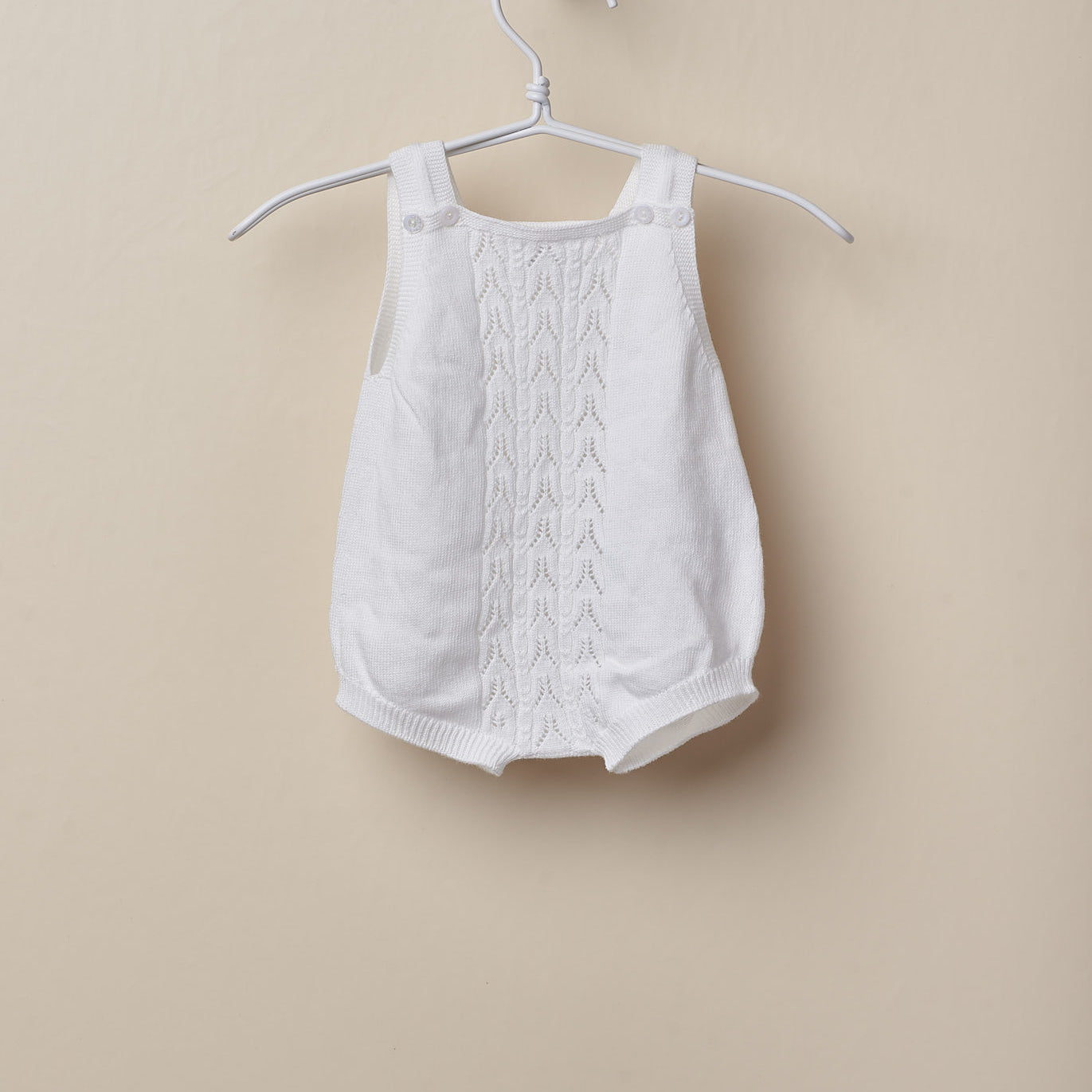 Pagliaccetto Bianco In Filo Traforato Neonati Wedoble 01350 - WEDOBLE - LuxuryKids
