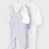 Set Due Tutine Intere In Cotone Grigio Neonata MAYORAL 1607T - MAYORAL - LuxuryKids