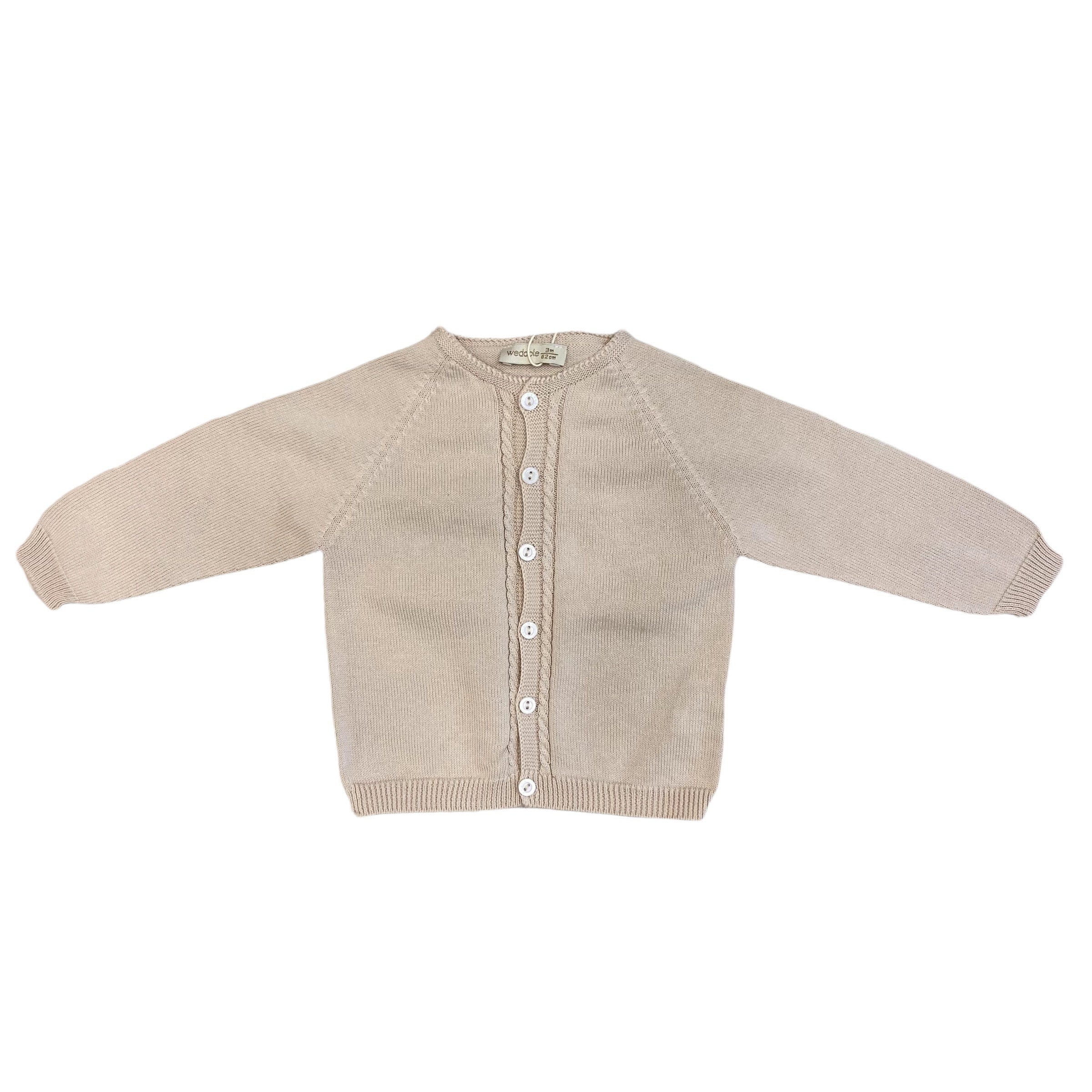 Cardigan In Filo di Cotone Con Treccia Neonato-a Unisex WEDOBLE 10308H - WEDOBLE - LuxuryKids