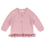 Cardigan Punto Legaccio con Tulle Cotone Neonata Condor 521010 - Condor - LuxuryKids