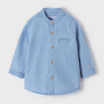 Camicia In Denim Con Collo Coreano Neonato MAYORAL 1118M - MAYORAL - LuxuryKids