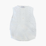 Pagliaccetto Giro Manica In Filo Bianco Con Pizzo E Lavorazioni Neonata WEDOBLE 01105A - WEDOBLE - LuxuryKids