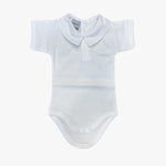 Body Mezza Manica Colletto Camicia Bianco In Cotone Neonati BABIDU 1184 - BABIDU - LuxuryKids