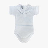 Body Mezza Manica Colletto Camicia Bianco In Cotone Neonati BABIDU 1184 - BABIDU - LuxuryKids