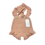 Salopette In Filo Con Rouches E Lavorazione In Rilievo Neonata VALENTINA BEBES PSA31 - VALENTINA BEBES - LuxuryKids