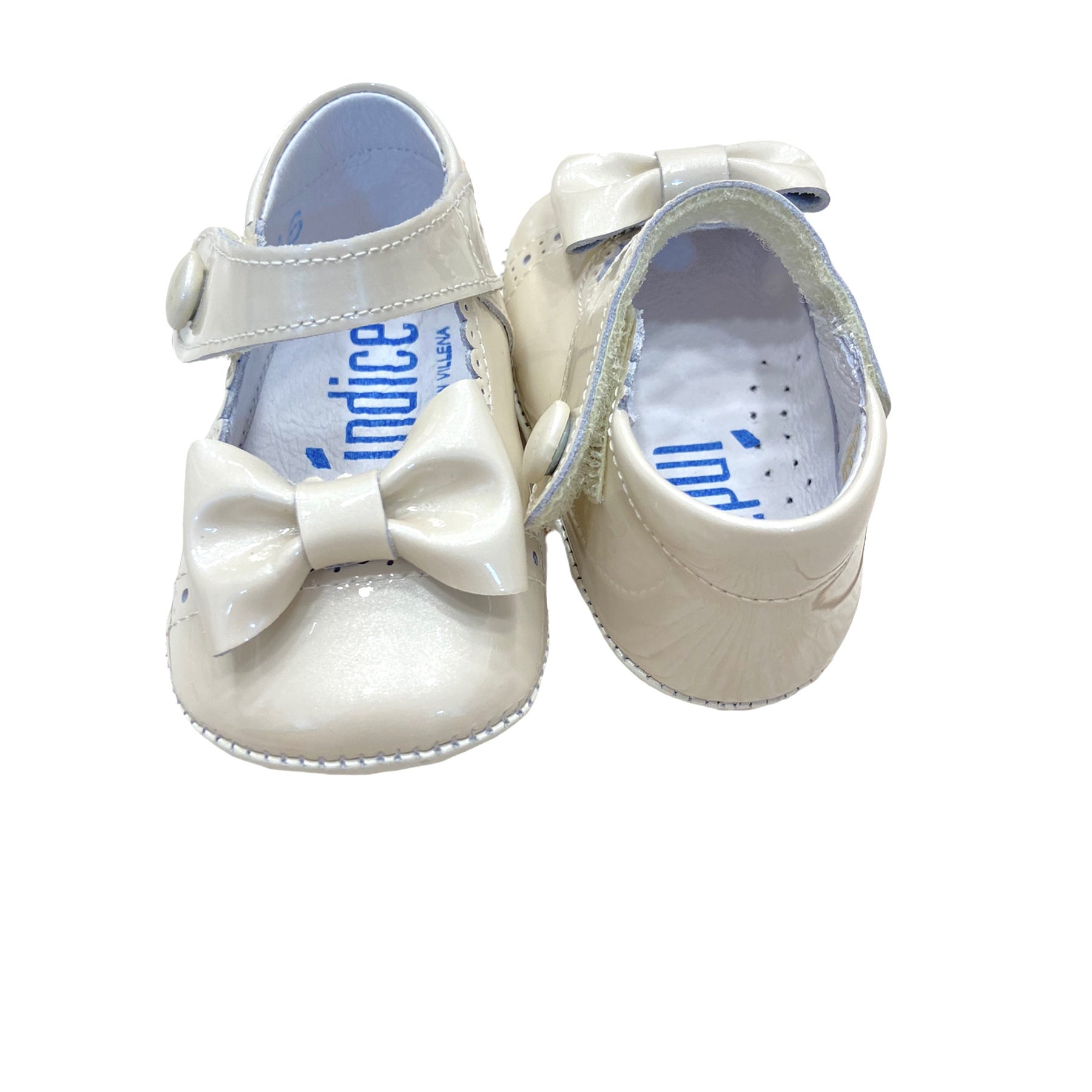 Scarpa Da Culla in Vernice Lucida Con Fiocco Neonata INDICE 1676V - INDICE - LuxuryKids