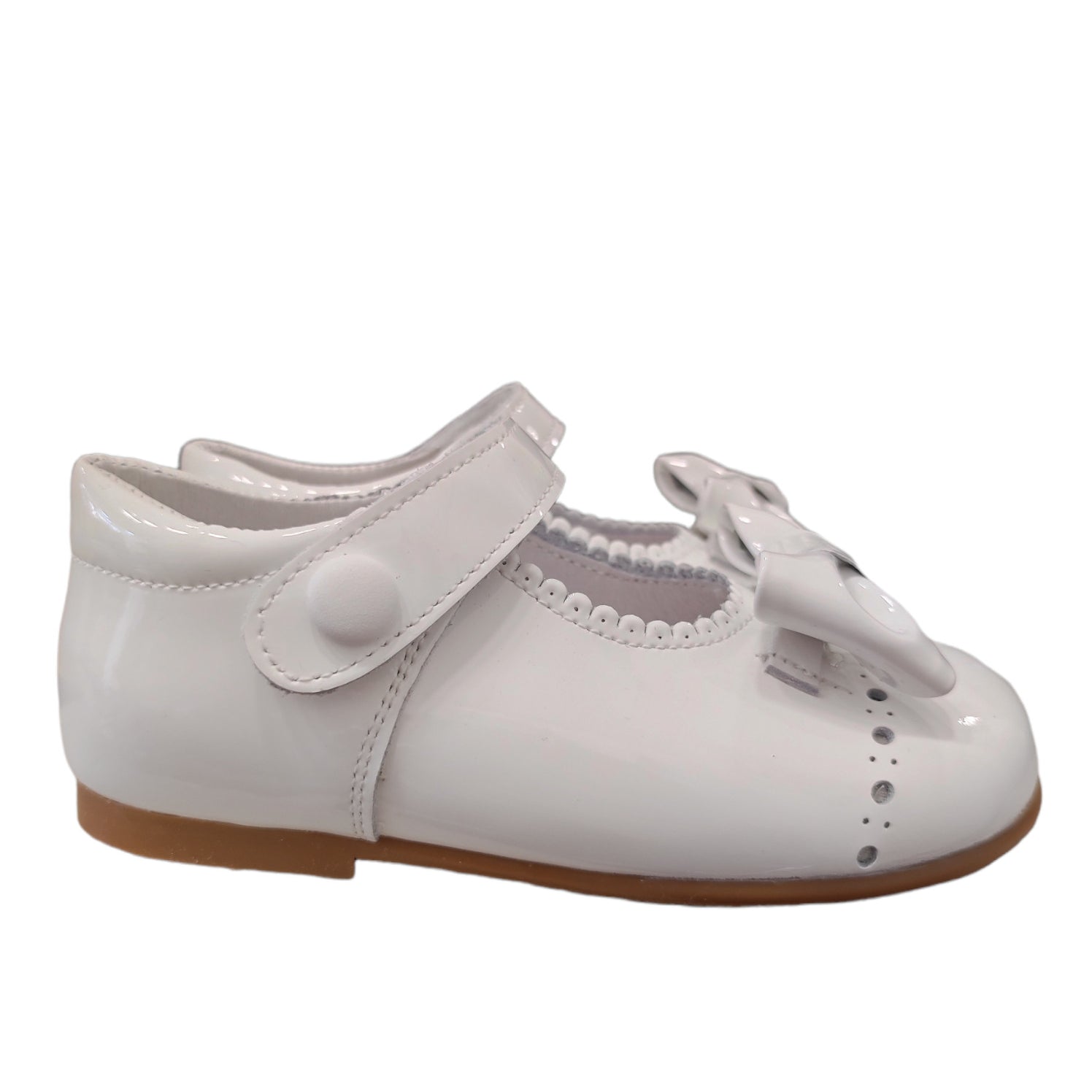 Ballerina Primi Passi In Vernice Lucida Con Fiocco Bambina QKIS 1006V - QKIS - LuxuryKids