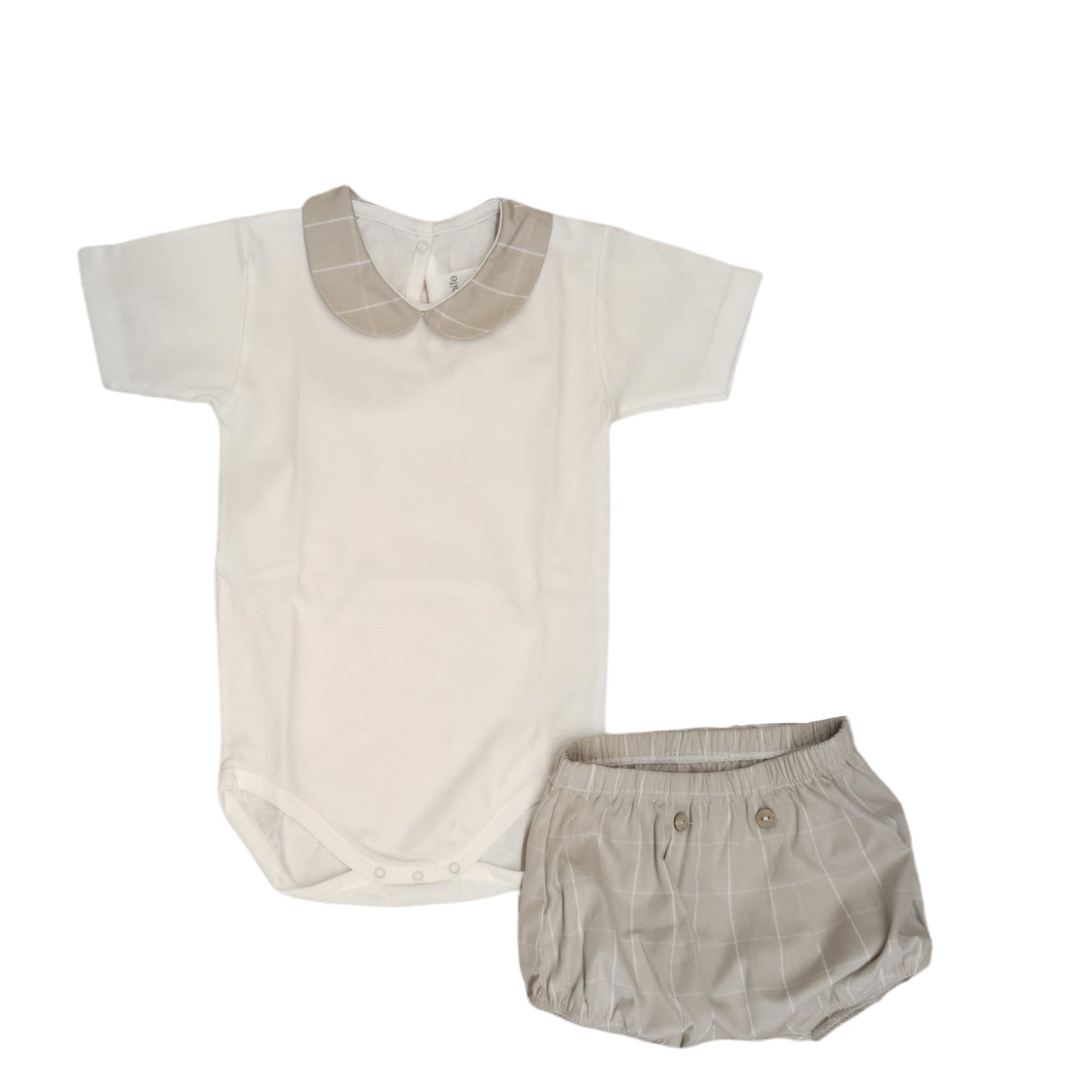 Completo Neonato con Culotte a Quadroni Bianchi RAPIFE 5230 - RAPIFE - LuxuryKids