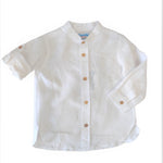 Camicia Bianca Coreana Lino Bambino COCOTE 41155 - COCOTE - LuxuryKids