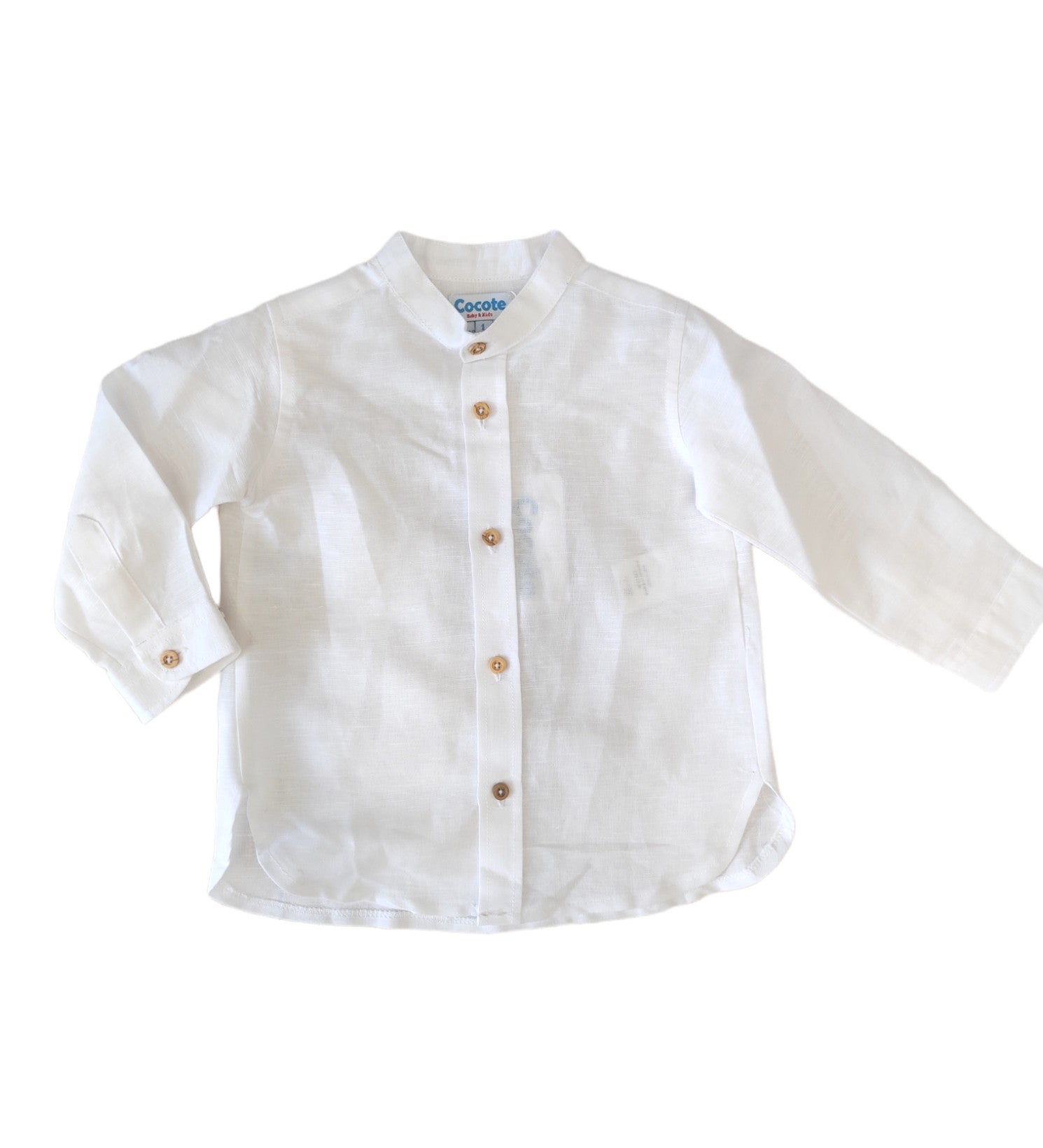 Camicia Bianca Coreana Lino Bambino COCOTE 41155 - COCOTE - LuxuryKids