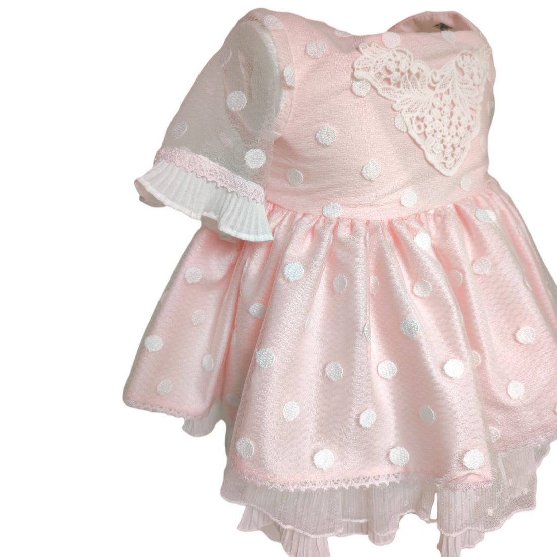 Abito Elagante Cerimonia Morbido In Organza Rosa E Bianco Neonata MIMOSA AFRODITA - MIMOSA - LuxuryKids