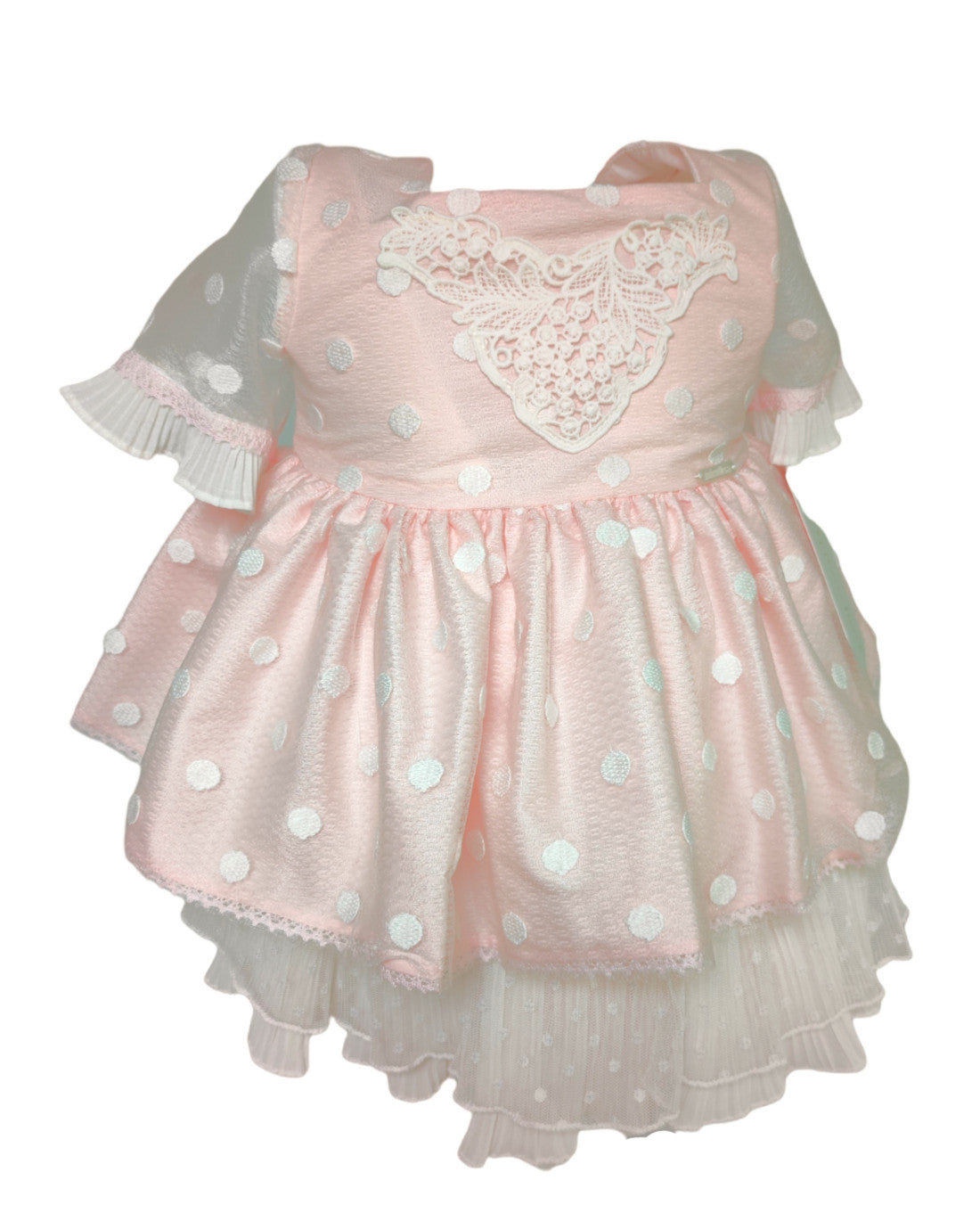 Abito Elagante Cerimonia Morbido In Organza Rosa E Bianco Neonata MIMOSA AFRODITA - MIMOSA - LuxuryKids