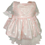 Abito Elagante Cerimonia Morbido In Organza Rosa E Bianco Neonata MIMOSA AFRODITA - MIMOSA - LuxuryKids