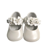 Scarpe Da Culla Modello Ballerina In Pelle Satinata Bianca Neonata PANYNO A3003 - PANYNO - LuxuryKids