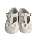 Scarpe Da Culla Modello Ballerina In Vernice Bianca Con Fiocco Neonata PANYNO A2307V - PANYNO - LuxuryKids