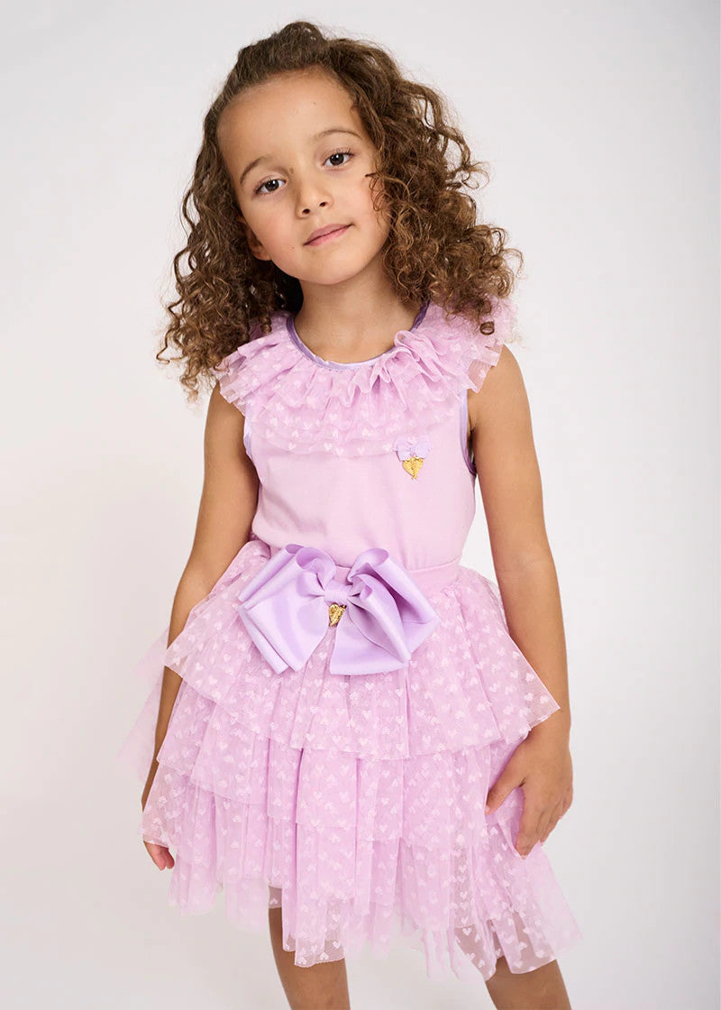 Top In Cotone Con Tulle Sul Girocollo Bambina ANGEL'S FACE EMERSON - Angel's Face - LuxuryKids