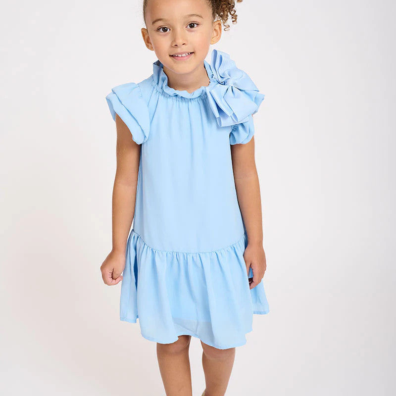 Abito Con Maniche A Sbuffo Celeste Bambina ANGEL'S FACE FERN - Angel's Face - LuxuryKids