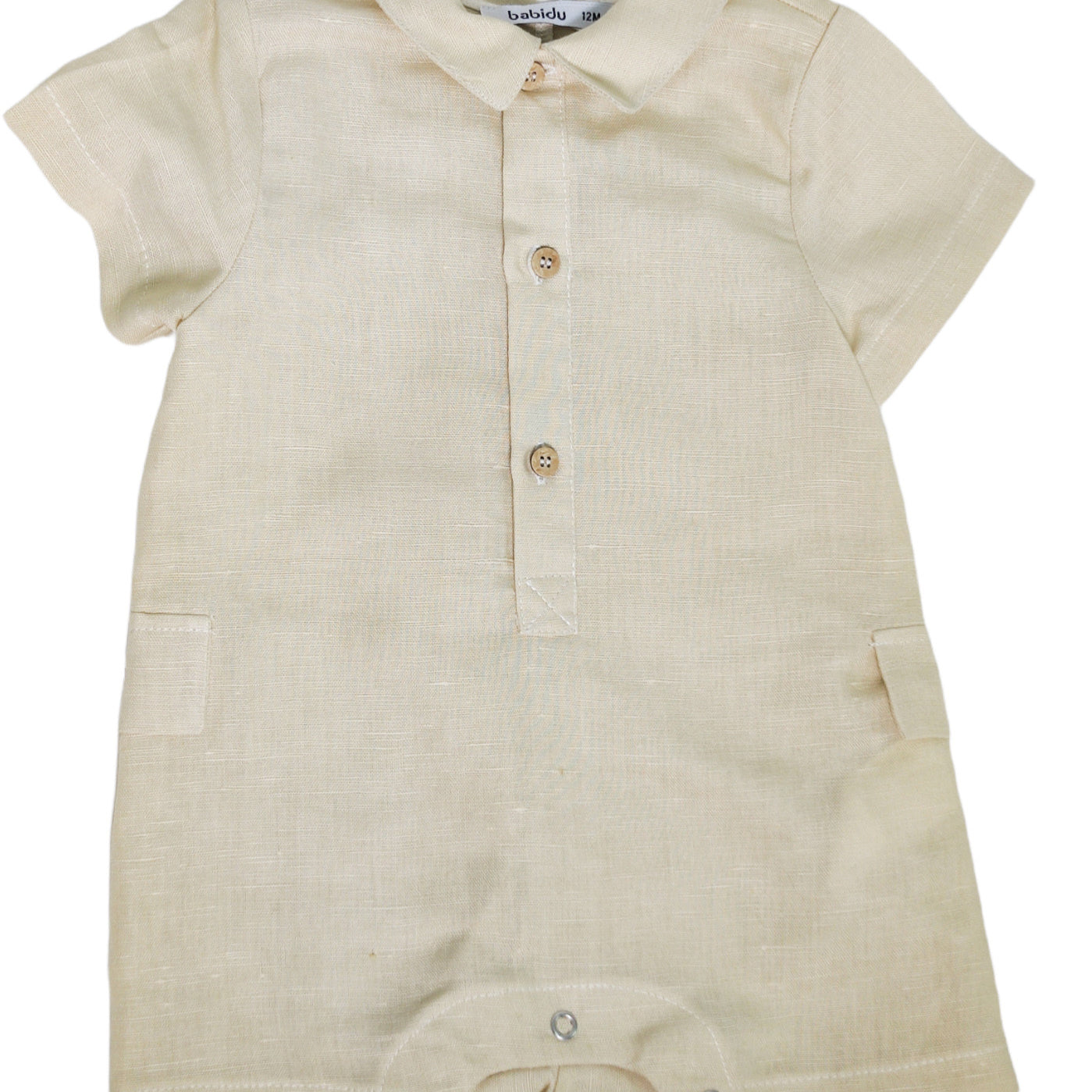 Pagliaccetto Mezza Manica In Lino Neonato-a Unisex BABIDU 12483 - BABIDU - LuxuryKids