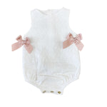 Pagliaccetto Giro Manica In Pizzo San Gallo Bianco Neonata VALENTINA BEBES BSS18 - VALENTINA BEBES - LuxuryKids