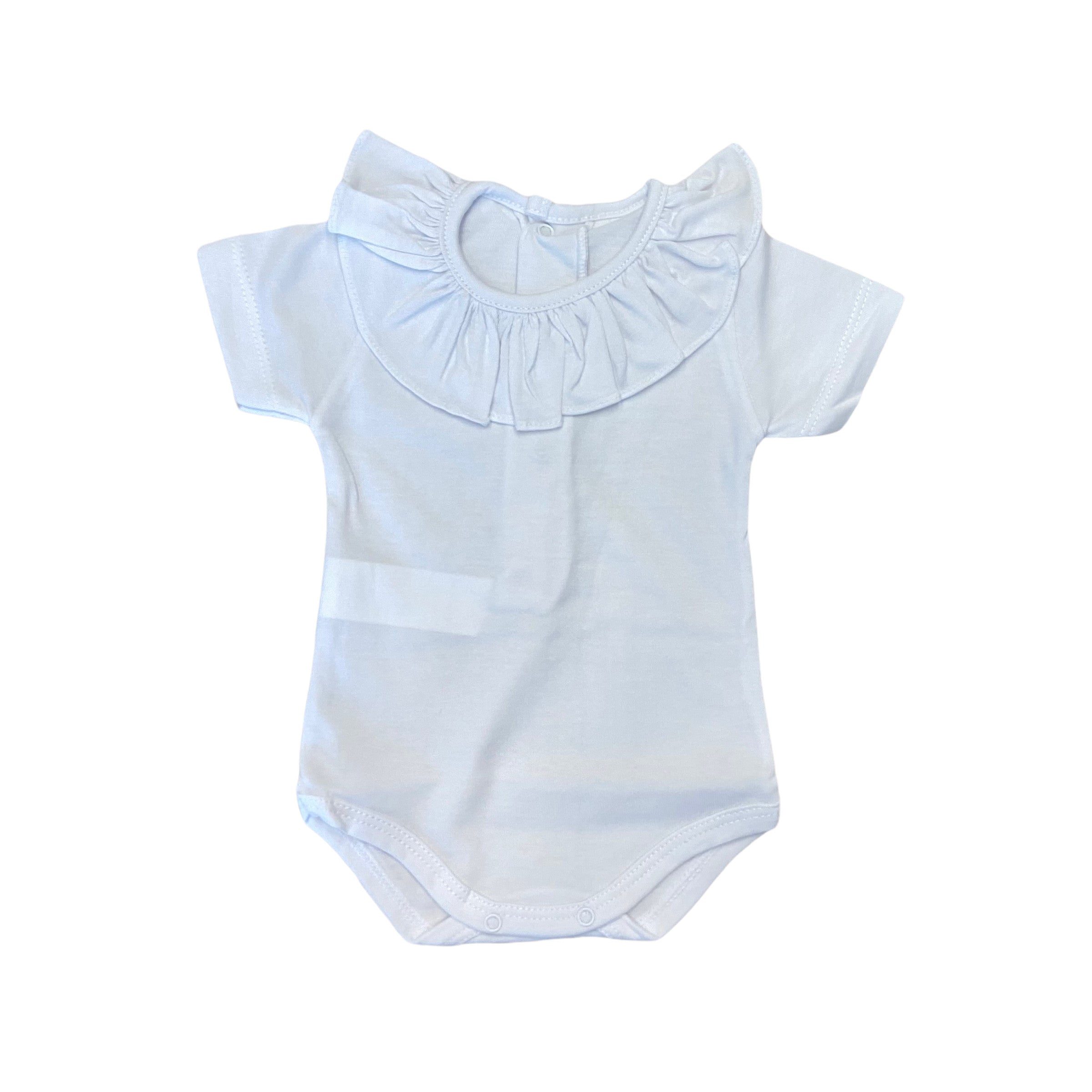Body Mezza Manica In Cotone Con Ruches Semplice In Cotone CALAMARO 19104 - CALAMARO - LuxuryKids