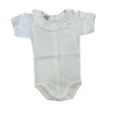 Body Mezza Manica Con Collo Volante In  Cotone Neonata BABIDU 1118 - BABIDU - LuxuryKids