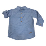 Camicia Manica Lunga In Lino Collo Coreano Neonato JOSè VARON 42177 - JOSè VARON - LuxuryKids