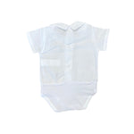 Body Camicia Mezza Manica Con Piega Sul Davanti In Cotone Neonati CALAMARO 19067 - CALAMARO - LuxuryKids