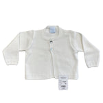 Cardigan In Filo Con Treccia Panna Neonata GRANLEI 575 - GRANLEI - LuxuryKids