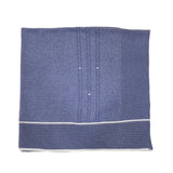 Coperta Scialle In Filo Di Cotone Con Trecce Azzurro Polvere Neonato A&J 141 - A&J - LuxuryKids