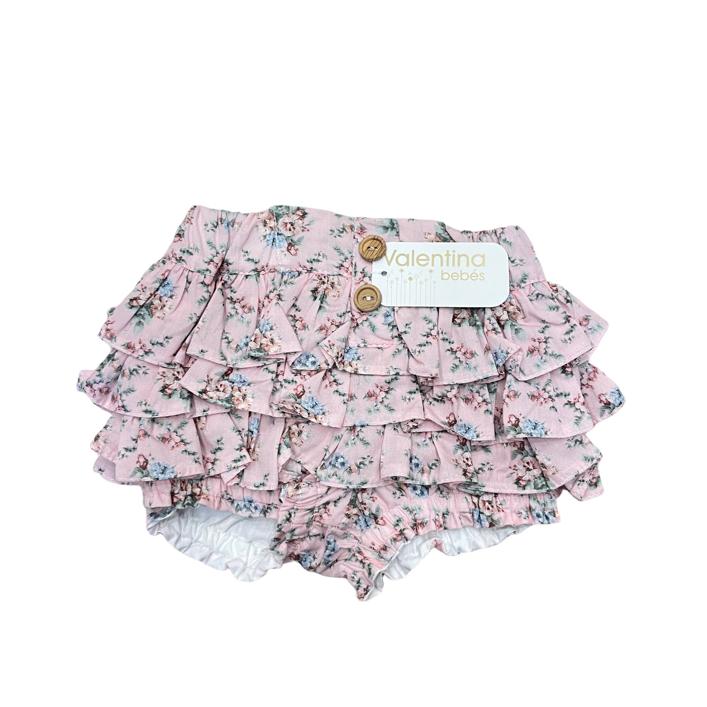 Culotte Con Balze Fantasia Floreale In Cotone Bambina VALENTINA BEBES BSS73 - VALENTINA BEBES - LuxuryKids