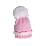 Cappello In 100% Pura Lana Con Pom Pon Rosa Neonata I DELFI 1372 - I DELFI - LuxuryKids