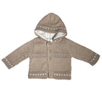 Cappotto In Misto Lana Foderato Con Cappuccio Beige Neonato A&J 173 - A&J - LuxuryKids